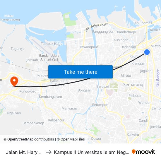 Jalan Mt. Haryono, 34b to Kampus II Universitas Islam Negeri Walisongo map