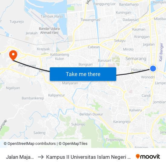 Jalan Majapahit to Kampus II Universitas Islam Negeri Walisongo map