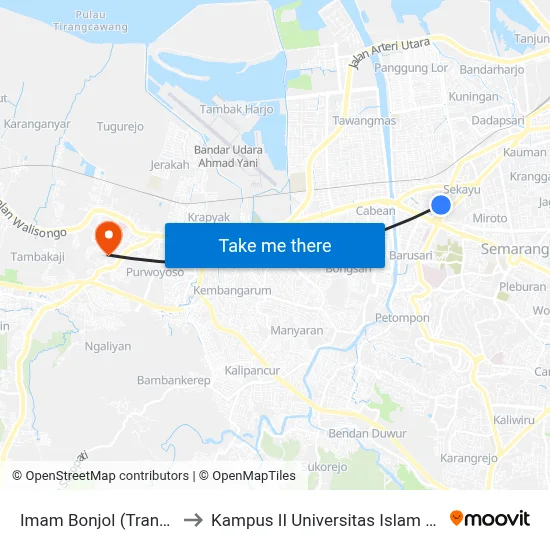 Imam Bonjol (Trans Semarang) to Kampus II Universitas Islam Negeri Walisongo map