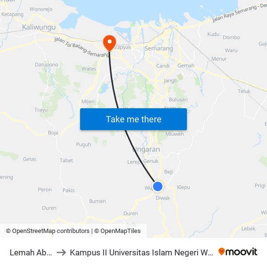 Lemah Abang to Kampus II Universitas Islam Negeri Walisongo map