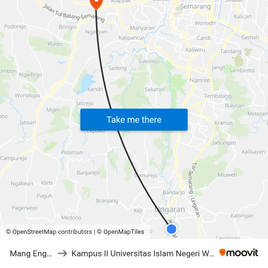 Mang Engking to Kampus II Universitas Islam Negeri Walisongo map