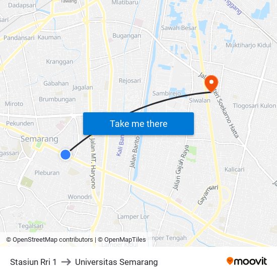 Stasiun Rri 1 to Universitas Semarang map