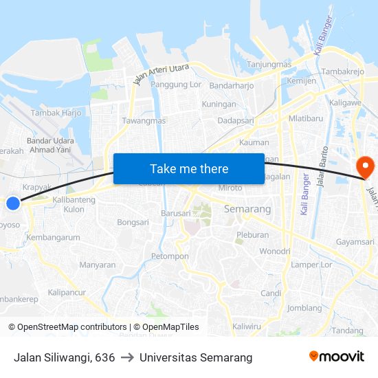 Jalan Siliwangi, 636 to Universitas Semarang map