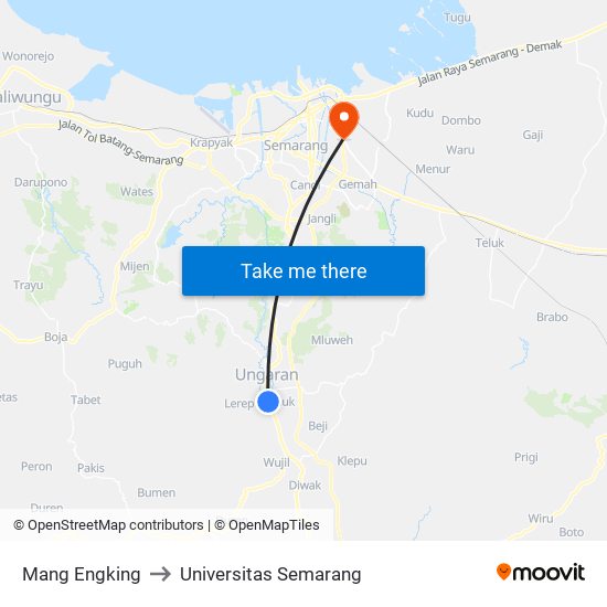 Mang Engking to Universitas Semarang map