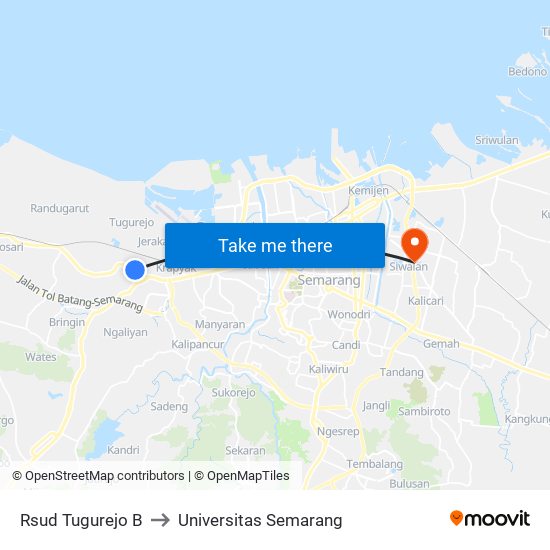 Rsud Tugurejo B to Universitas Semarang map