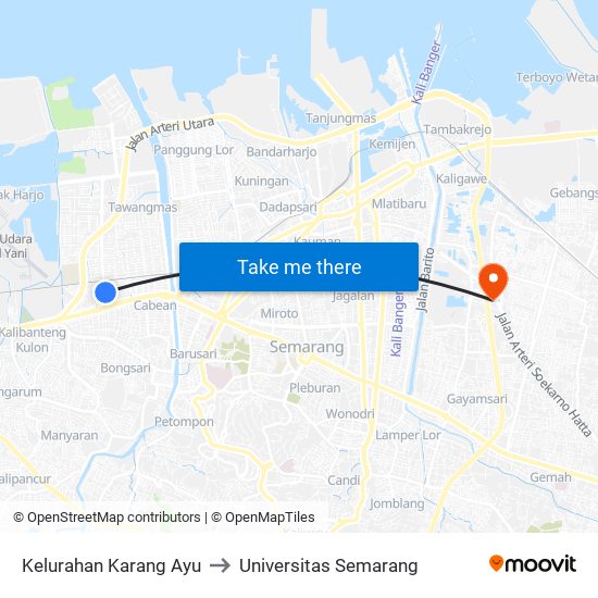 Kelurahan Karang Ayu to Universitas Semarang map