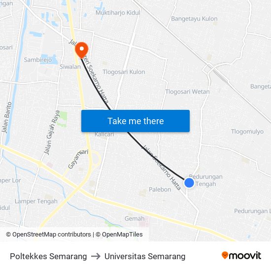 Poltekkes Semarang to Universitas Semarang map