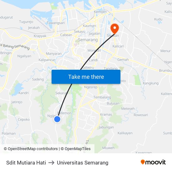 Sdit Mutiara Hati to Universitas Semarang map