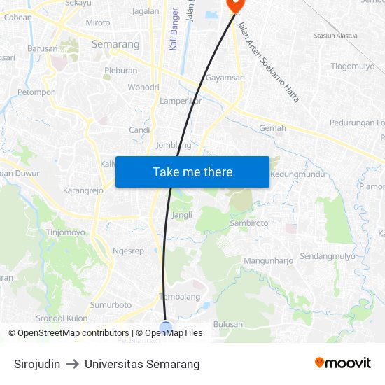 Sirojudin to Universitas Semarang map