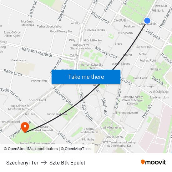 Széchenyi Tér to Szte Btk Épület map