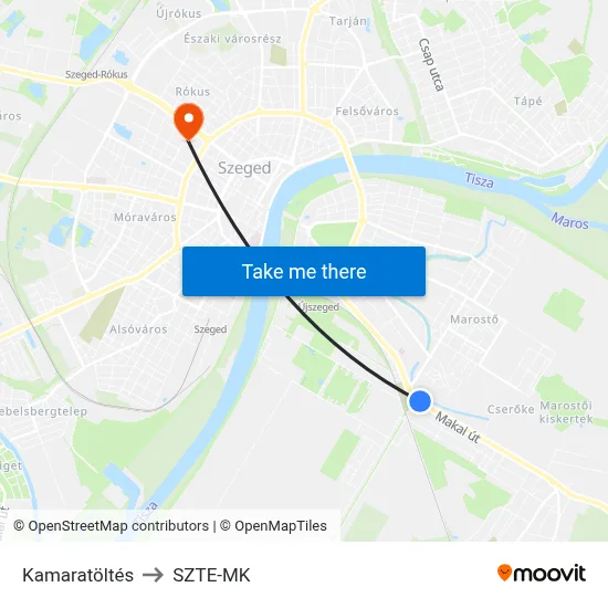 Kamaratöltés to SZTE-MK map