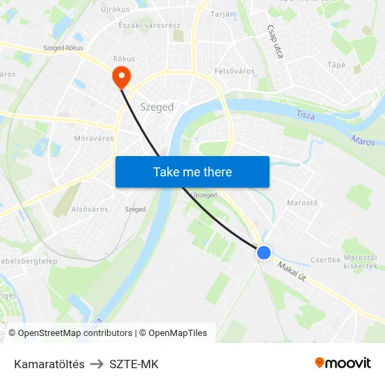 Kamaratöltés to SZTE-MK map