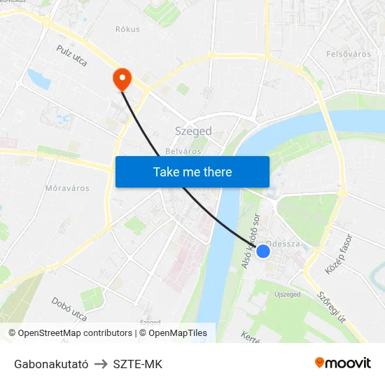 Gabonakutató to SZTE-MK map