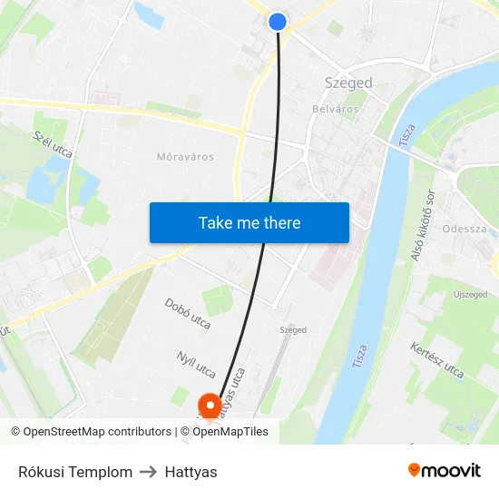 Rókusi Templom to Hattyas map