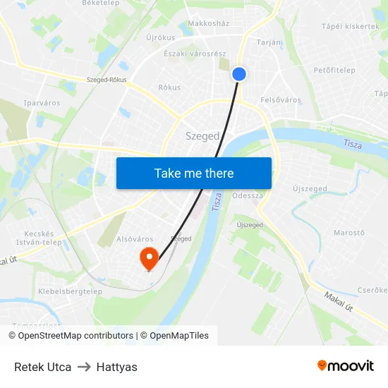 Retek Utca to Hattyas map