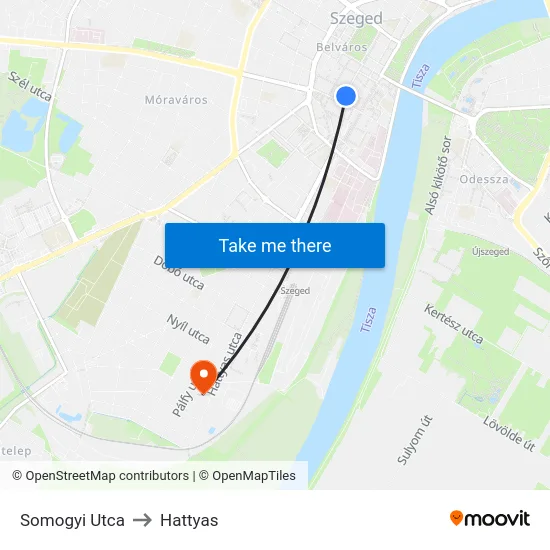 Somogyi Utca to Hattyas map