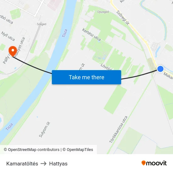 Kamaratöltés to Hattyas map