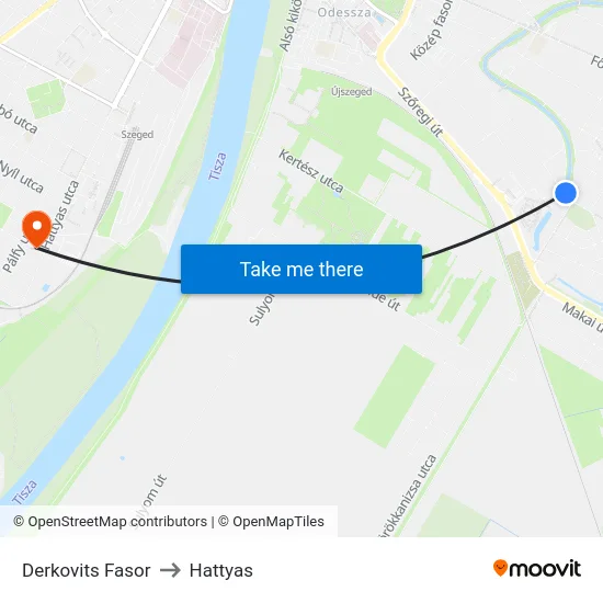 Derkovits Fasor to Hattyas map