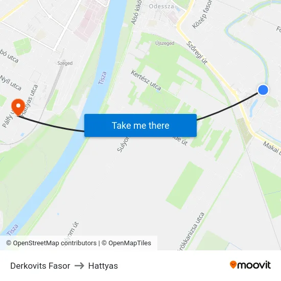 Derkovits Fasor to Hattyas map