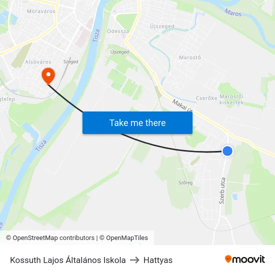 Kossuth Lajos Általános Iskola to Hattyas map