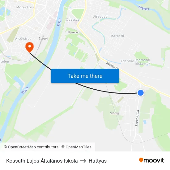 Kossuth Lajos Általános Iskola to Hattyas map