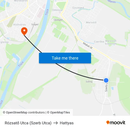 Rózsatő Utca (Szerb Utca) to Hattyas map