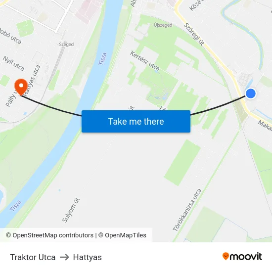 Traktor Utca to Hattyas map