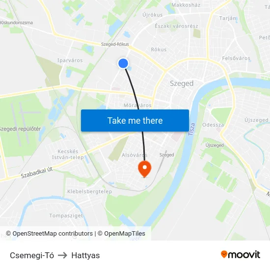 Csemegi-Tó to Hattyas map
