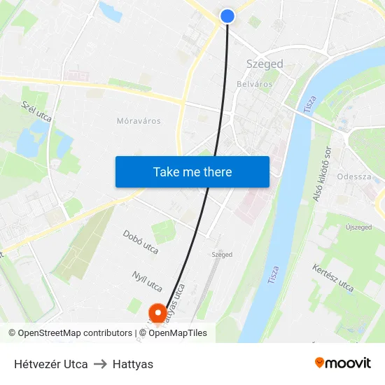 Hétvezér Utca to Hattyas map