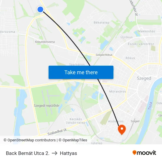 Back Bernát Utca 2. to Hattyas map