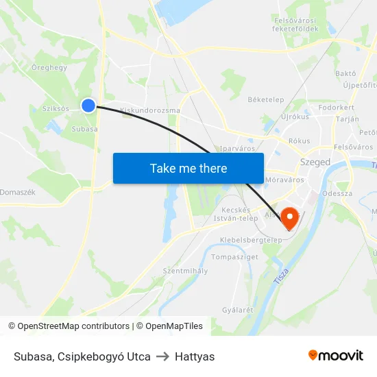 Subasa, Csipkebogyó Utca to Hattyas map