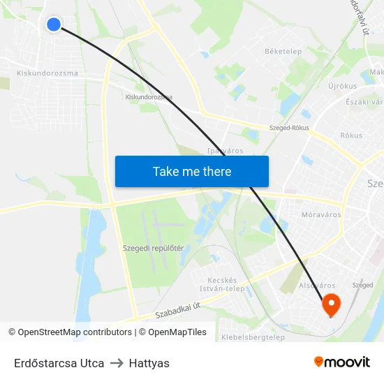 Erdőstarcsa Utca to Hattyas map