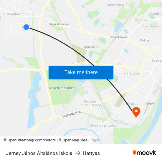 Jerney János Általános Iskola to Hattyas map