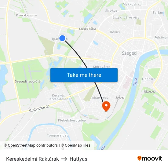Kereskedelmi Raktárak to Hattyas map