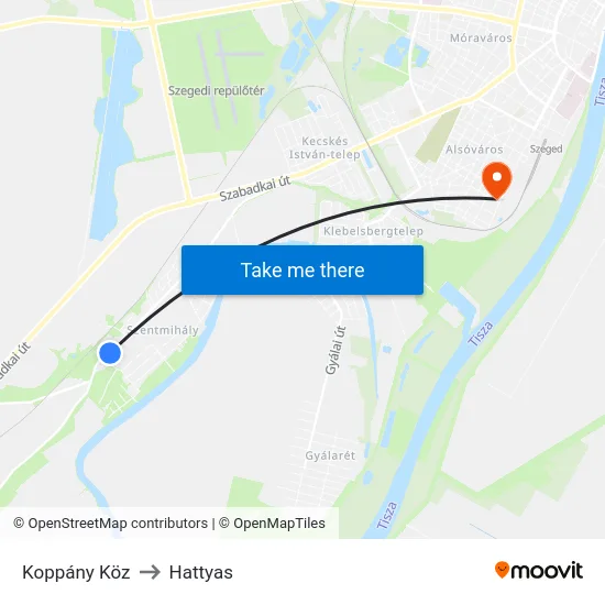 Koppány Köz to Hattyas map