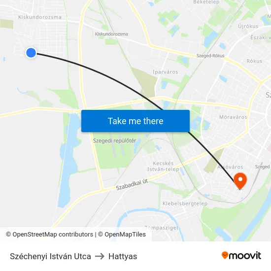 Széchenyi István Utca to Hattyas map