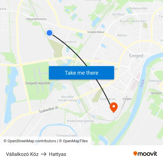 Vállalkozó Köz to Hattyas map