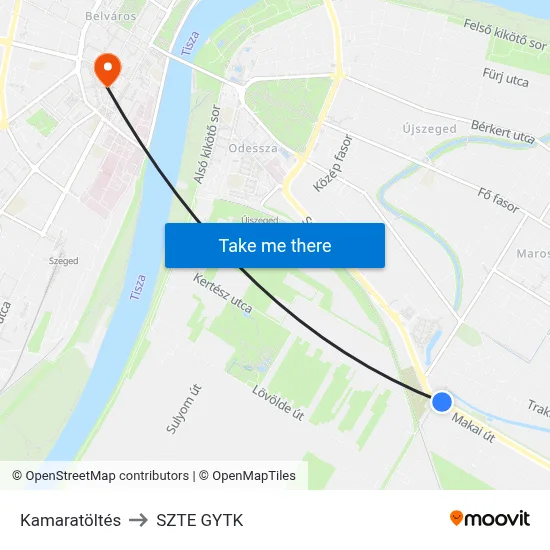Kamaratöltés to SZTE GYTK map