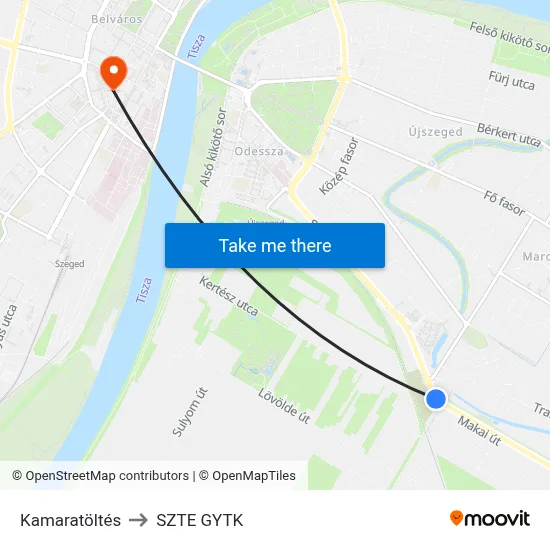 Kamaratöltés to SZTE GYTK map
