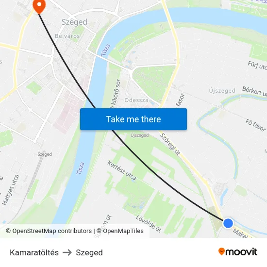 Kamaratöltés to Szeged map