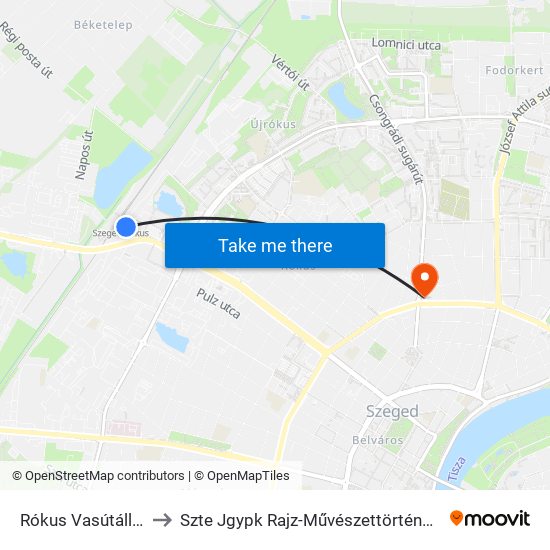 Rókus Vasútállomás to Szte Jgypk Rajz-Művészettörténet Tanszék map