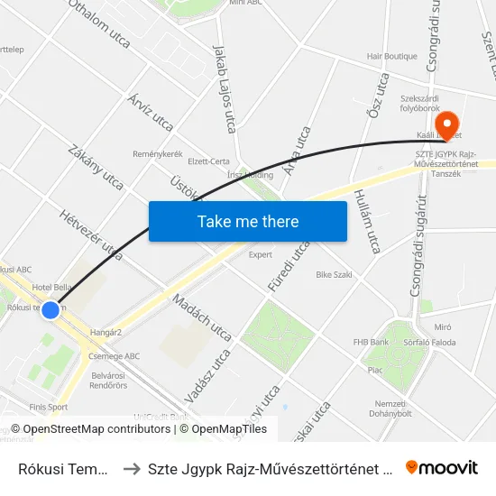 Rókusi Templom to Szte Jgypk Rajz-Művészettörténet Tanszék map