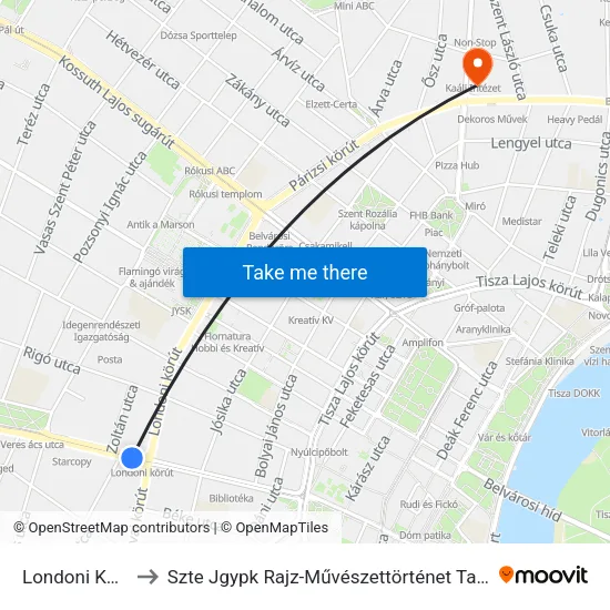 Londoni Körút to Szte Jgypk Rajz-Művészettörténet Tanszék map