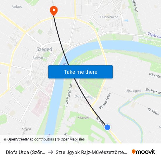 Diófa Utca (Szőregi Út) to Szte Jgypk Rajz-Művészettörténet Tanszék map