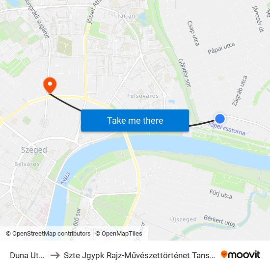 Duna Utca to Szte Jgypk Rajz-Művészettörténet Tanszék map