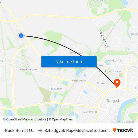 Back Bernát Utca 6. to Szte Jgypk Rajz-Művészettörténet Tanszék map