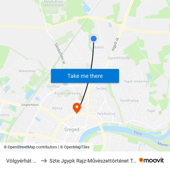 Völgyérhát Utca to Szte Jgypk Rajz-Művészettörténet Tanszék map