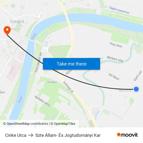 Cinke Utca to Szte Állam- És Jogtudományi Kar map