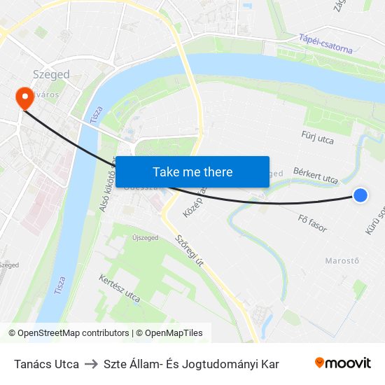 Tanács Utca to Szte Állam- És Jogtudományi Kar map