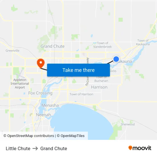 Little Chute to Grand Chute map